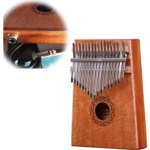 17 Keys Kalimba with Electric box African solid Mahogany Acacia Thumb Finger Piano For Christmas Gift KB25