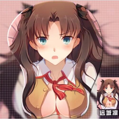 Fate stay night Tohsaka Rin Figure 3d Anime Girl Soft Gel Gaming Mouse Pad Mousepad Wrist Rest Gifts Man Adult Toy