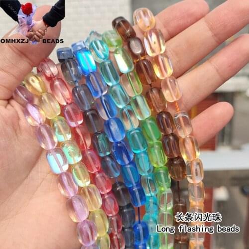 OMH BE03 colorful long glitter beads 6*12 MM natural stone square fine beads Jewelry Diy for bracelets and necklaces