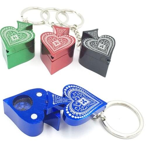 Creative Smok Small Pipe Portable Metal Smoking Pipe Pendant Keychain Tobacco Pipes Herb Smoke Narguile Grinder Mouthpiece