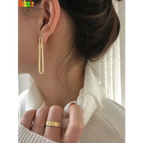 Kshmir Texture Thick Chain Chain Earrings Retro Metal Earrings Exaggerated Design Metal Fashion Europe and The United States