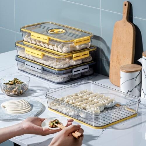 Kitchen Creativity Can Remember Time Refrigerator Quick-frozen Dumpling box with ventilation valve and organizing storage box