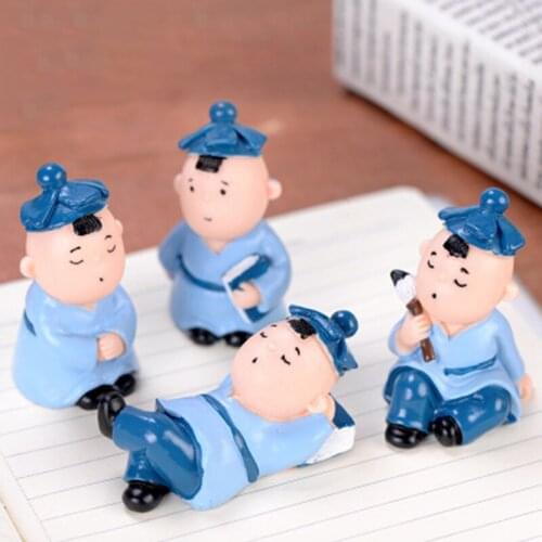 ZOCDOU 1 Piece Mini Student Boy In School Juvenile Small Figurine Crafts Little Figure Ornament Miniatures Home Deco