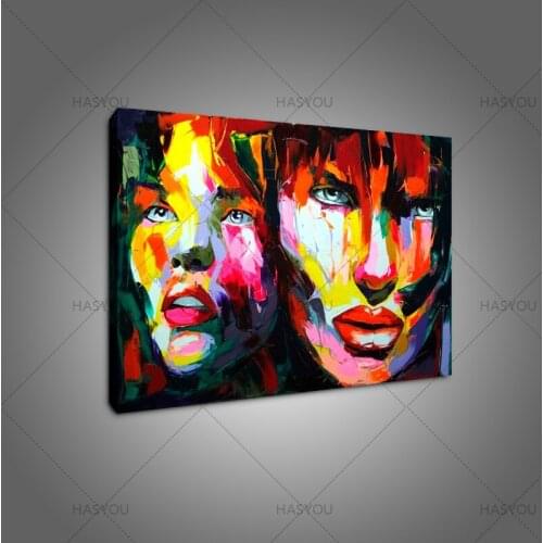 Fashion wall art Handmade Impression Couples Oil Painting Living Room Wall Pictures Large Canvas Wall Art Figure Painting