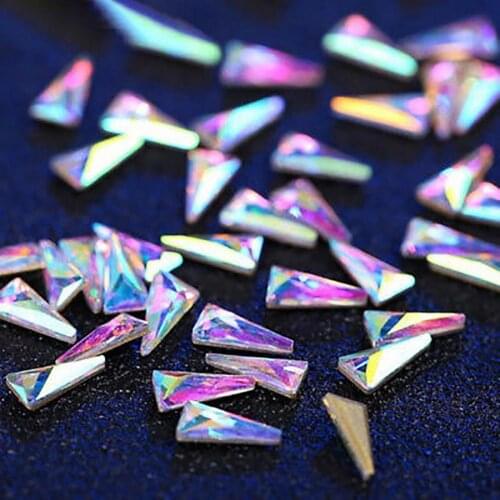 10Pcs Nail Rhinestone Set Triangle Fashion Nail Art Tip Shiny Rhinestone DIY Manicure Salon Decoration Kits