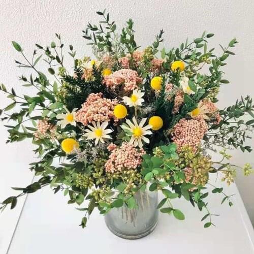 Sakur Pink Natural Dried Flowers Bouquet Real Plants Eucalyptus Props for Photography Home Decor Wedding Birthday decorations