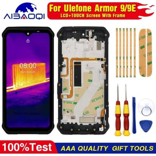 New Original Touch Screen LCD Display For Ulefone Armor 9/9E Digitizer Assembly With Frame Replacement Parts+Disassemble Tool