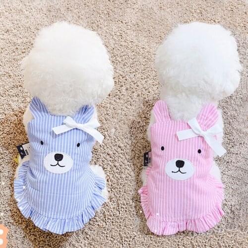 Striped Dog Dress Pet Clothes Summer Dog Clothing For Dogs Skirt Cute Cat Clothes Pet Clothing For Dogs Costume Chihuahua Dress
