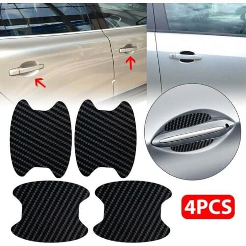 4PCS/SET Carbon Fiber Car Door Handle Protector Film Anti-Scratch Stickers Car Styling Auto Exterior Accessories