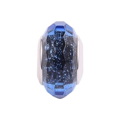 Authentic 925 Sterling Silver Blue Fascinating Iridescence Murano Glass Beads Fit Pandora Bracelet Charms for Jewelry Making