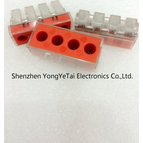 Wire connector 2.5 square hard wire connector 4 hole P building wiring connector terminals PCT-104D free shipping