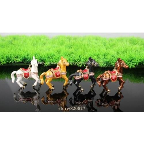 Promotional Gift Royal Horse Figurine Pewter Jewelry Trinket Box Horse Mythical Miniature Horse Jeweled Pewter Jewelry Box