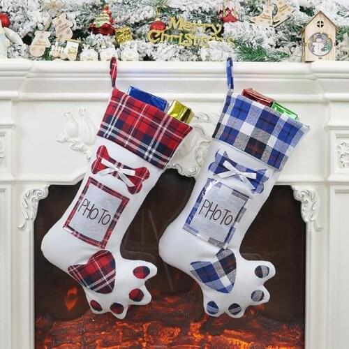 Christmas Creative Dog Claw Socks Hanging Ornaments Christmas Tree Pendant Decorations Gift Bags