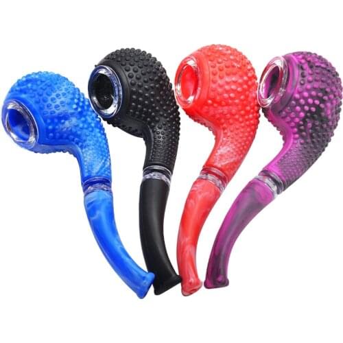 Food Grade Silicone Smoking Pipe Detachable Easy Clean Tobacco Smoke Pipe 130mm Spoon Pipe