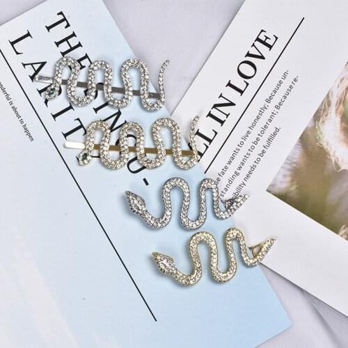 Alloy Retro Rhinestone Snake-shaped Hair Clip for Women Girls Hairpins Acsesorios para el cabello hair accessories for women