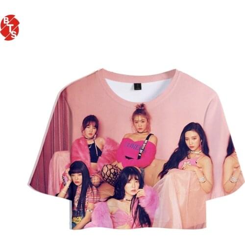 Red Velvet 3D Printed Women Kpop Crop Tops Fashion Summer Short Sleeve T-shirts 2019 Hot Sale Casual Streetwear T shirts