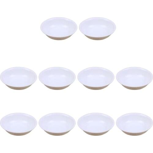 10pcs White Plastic Sauce Dishes Food Dipping Bowls Break-resistant Seasoning Dish Saucer Appetizer Plates