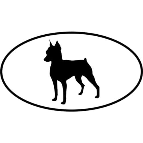 13.8*7.7CM Miniature Pinscher Minipin Dog Car Stickers Fashion Vinyl Decal Car Styling Bumper Decoration Black/Silver S1-0690