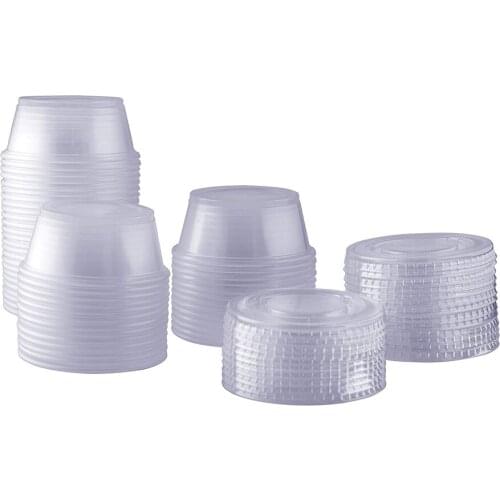 3.4 Oz Plastic Disposable Portion Cups With Lids