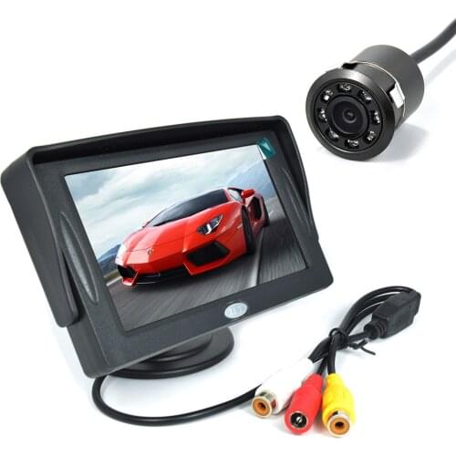 4.3"TFT LCD Car Monitor With 8pcs LED HD Backup camera (18.5MM)