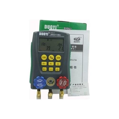 DY517 Refrigeration Digital Manifold Gauge Meter HVAC Vacuum Pressure Temperature Tester Leakage Test