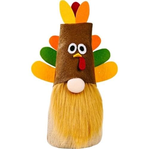 Thanksgiving Festival Turkey Hat Gnome Doll Ornaments Cute Dwarf Elf Home Farmhouse Kitchen Shelf Tiered Tray Decor
