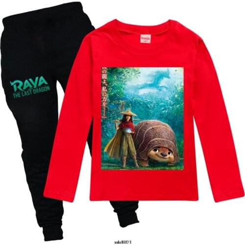 Kids Clothes Set for Girls Raya and The Last Dragon Sweatshirt T-shirts Pants Clothing Long Sleeve Outfits Childrens Hoodies