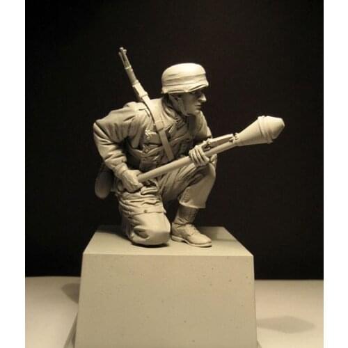 1/16 Fallschirmjager w/Panzerfaust Normandy 1944 Resin Figure soldiers GK WWII Military subject matter Uncoated No colour