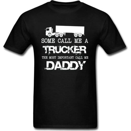 TRUCKER Print black Tops & Tees On Sale Gift T Shirt For Dad Boy Tshirts Men Streetwear Letter Summer Labor Day T-Shirt UFO