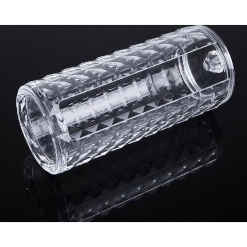 Cotton Storage Box Makeup Organizer Transparent Diamond Pattern Acrylic Bathroom Cotton Pad Holder Dustproof
