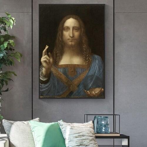 Salvator Mundi by Leonardo da Vinci Oil Paintings Print On Canvas Art Posters And Prints Salvator Mundi Wall Art Pictures Cuadro