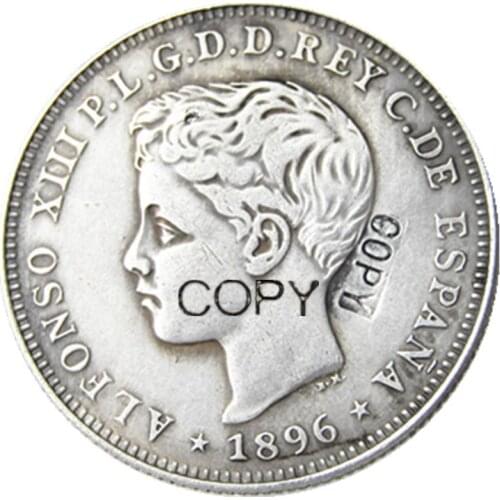 Puerto rico 1896 40 centavos Silver Plated Copy Coins