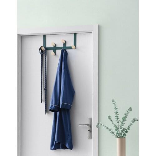 Creative Door Rear Wall-mounted Hook Metal Material Hanging Clothes Backpack Without Hole Design Protects The Facade Wall Hook