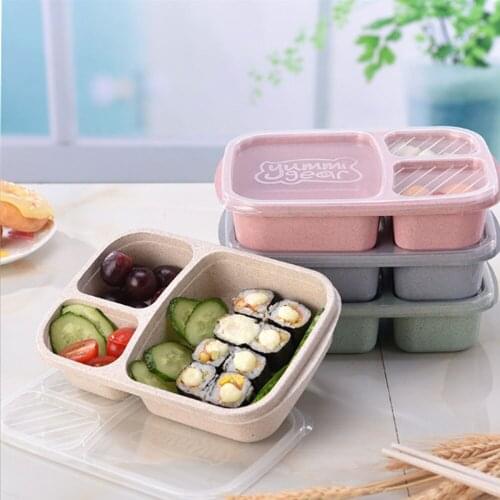 M201 square compartment fresh-keeping lunch box wheat product stalk student lunch box Chinese style sealed and insulated lunch b