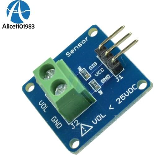 DC Voltage Detection Sensor Module Voltage Detector Resistor Divider Board for Arduino DG DC 25V