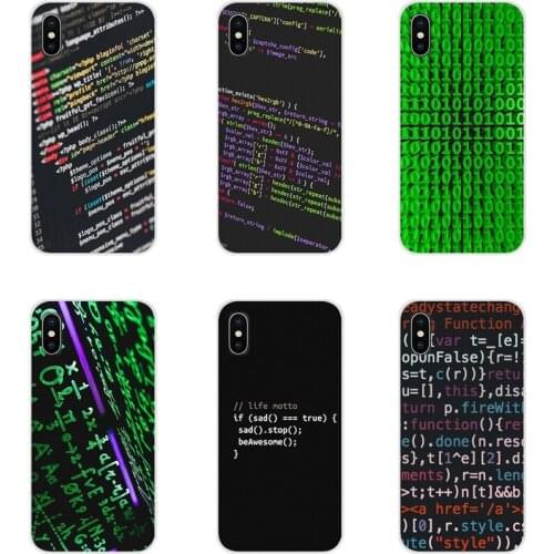 Soft Transparent Cases Covers For Samsung A10 A30 A40 A50 A60 A70 Galaxy S2 Note 2 3 Grand Core Prime design Fashion Matrix Code