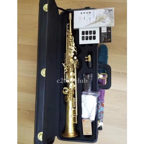 YANAGISA S-901 Soprano B Flat Saxophone Musical Instrument Brass Gold Lacquer Sax with Accessories Case Mouthpiec