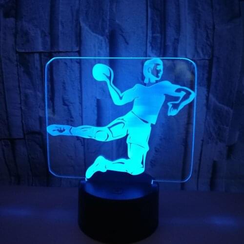 Multicolored Handball 3d Lamp Acrylic Vision Stereo Touch Usb Table led Lamp Novelty Childrens room decoration 3D night light