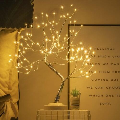 Touch Switch LED Tabletop Tree Light LED Tabletop Tree Light USB/ Battery Operated LED Tabletop Bonsai Tree Light Christmas Lamp