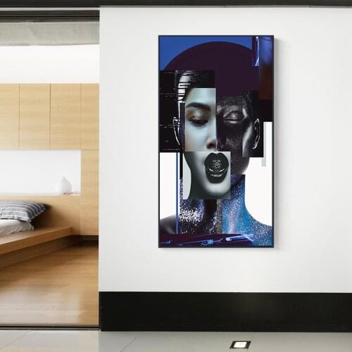 Nordic Portrait Black Women Canvas Painting Modern Fashion Posters and Prints Abstract Pictures for Living Room Home Decoration