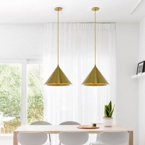 Modern Luxury Gold Aluminium And Acrylic LED Pendant Lamp Hanging Light Fixture For Bars Kitchen Island Bedroom