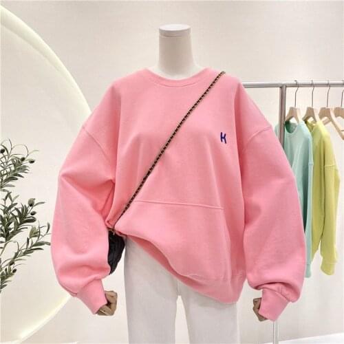 Sports Sweatshirt Women Korean Ins All-match Loose Jacket Big Pockets Large Size Running Workout Coat Baseball Jacket