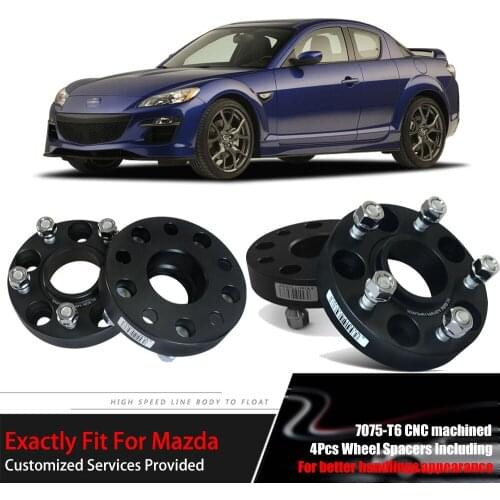 Teeze 4pcs 5X114.3 67.1CB 25mm Thick Hubcenteric Black Color Wheel Spacer Adapters For Mazda Series
