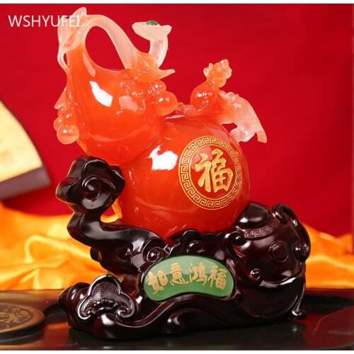 Traditional Home Feng Shui Resin Ornaments Living room Wine cabinet lucky money decoration Housewarming opening gifts crafts