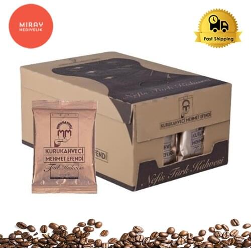Turkish Coffee Mehmet Efendi Famous Turkish Coffee x25 Packet 100gr Fresh Coffee Split Packet Wholesale Box %100 Arabica Fine