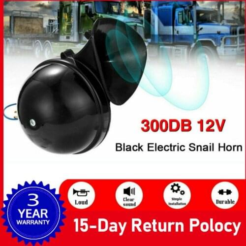 Universal Car Styling Loud 300DB 12V 24V Black Electric Snail Horn Air Horn Raging Sound For Car Motorcycle Truck Boat