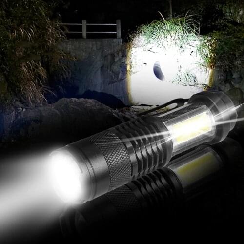 USB Rechargeable COB LED Flashlight Portable Built-in 14500 Mini ZOOM torch flashlight Waterproof in life lantern