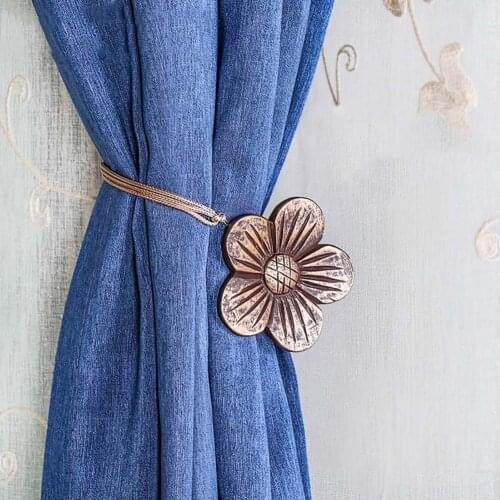 Vintage Flower Window Curtain Buckle Magnetic Tieback Holder Bedroom Home Decor