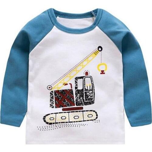 ZWF737 Girls Boys T-shirt Children Tees Tops Long Sleeve Spring Cotton Kids Children T shirt Fashion Baby Clothes 2-12Y