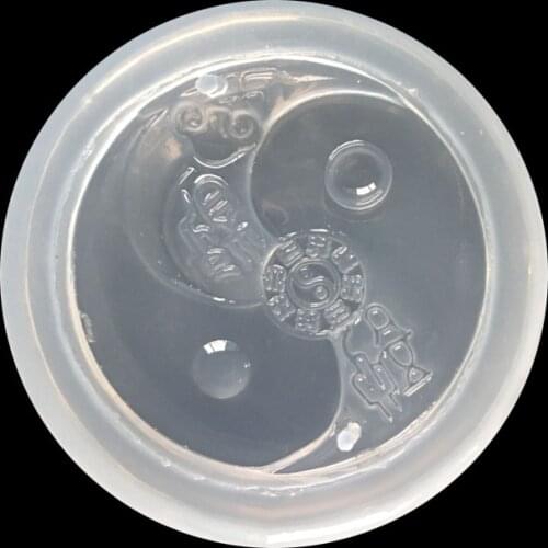1PCS UV Resin Jewelry Liquid Silicone Mold Tai Chi Chart Resin Charms Molds For DIY Making Jewelry